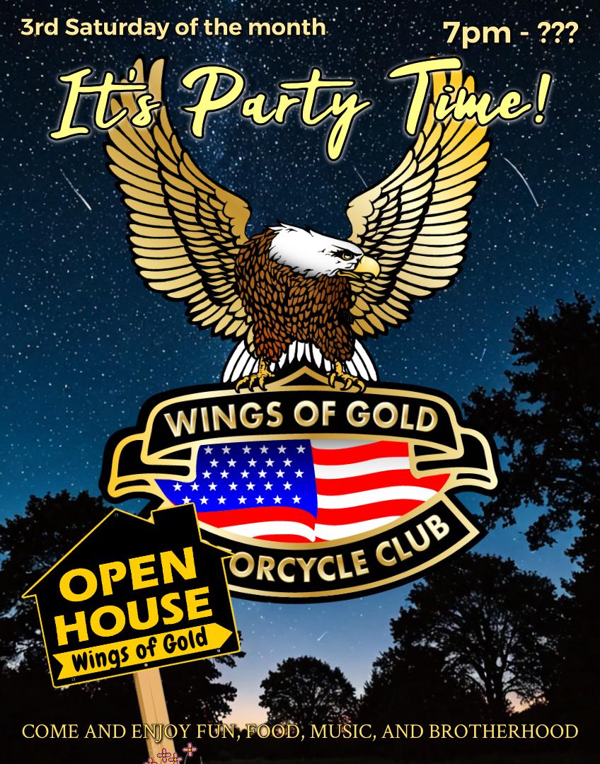 Event flyer for Wings of Gold Open House